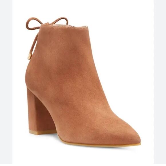 Stuart Weitzman TIEBACK BLOCK BOOTIE IN CAPUCCINO NWB - Picture 1 of 8
